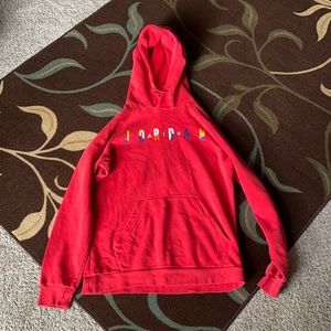 Red jordan hoodie, size M